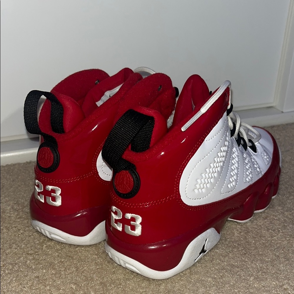 Jordan Red and White High-Top Sneakers - Picture 3 of 6